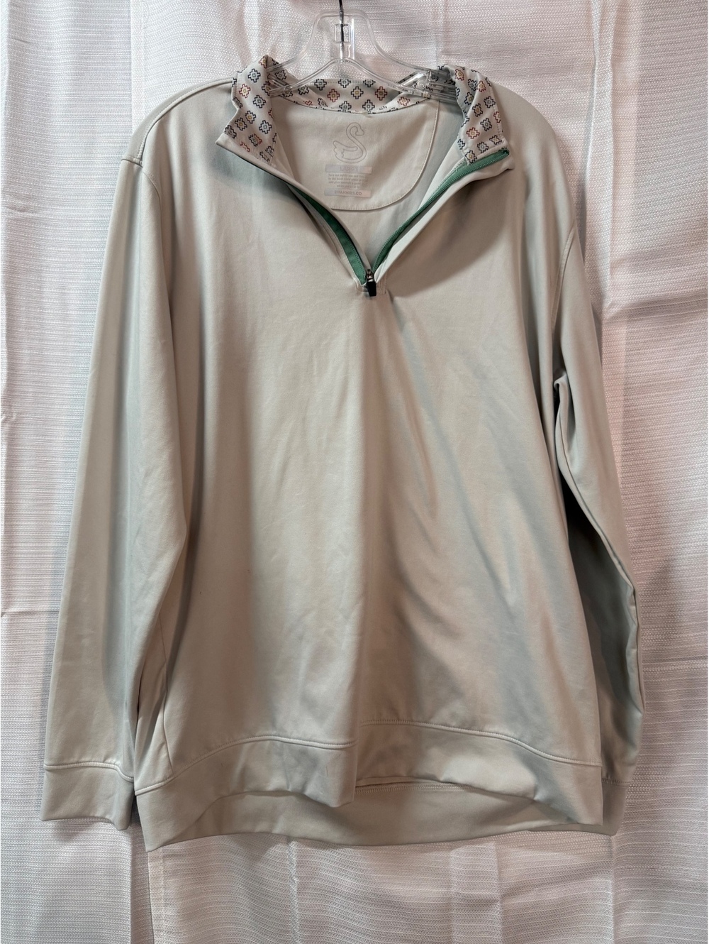 Swannies Co Men's Large Beige 1/4 Zip Pullover Sweatshirt